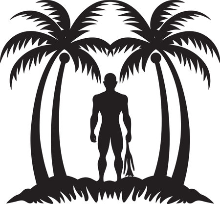 Island Pride Vector Hawaiian Woman Graphic Element Tribal Aura Hawaiian Woman Icon in Blackのイラスト素材