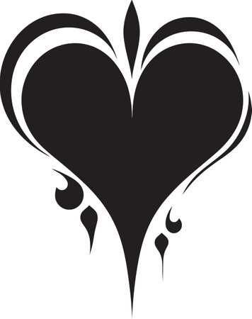 Chic Decorative Icon Intricate Black Vector Graphic Design with Abstract Accents Minimalist Heart Icon Stylish Black Vecのイラスト素材