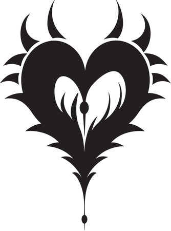 Chic Decorative Icon Minimalistic Black Vector Graphic Design with Abstract Elements Minimalist Heart Icon Refined Blackのイラスト素材