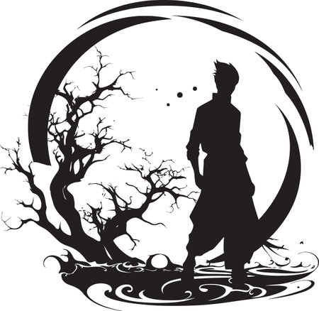 Mystic Noir Gaze Sophisticated Vector Design of Black Man Face Midnight Muse Stylish Abstract Man Face Vector Iconのイラスト素材