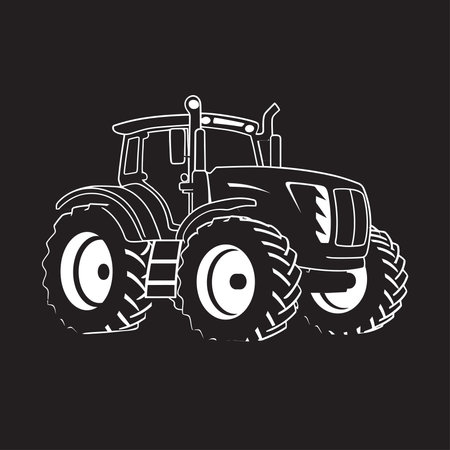 Agrarian Atlas Modern Tractor Icon Emblem Crop Conqueror Stylish Black Tractor Iconのイラスト素材