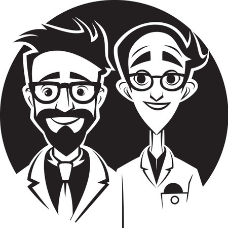 Empathetic Care Doctors Support for Patients Depicted in Black Vector Logo Healing Journey Doctors Path with Patients Viのイラスト素材