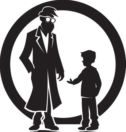 Healing Harmony Doctors Synergy with Patients in Black Iconic Design Understanding Unity Doctor Patient Connection in Blのイラスト素材