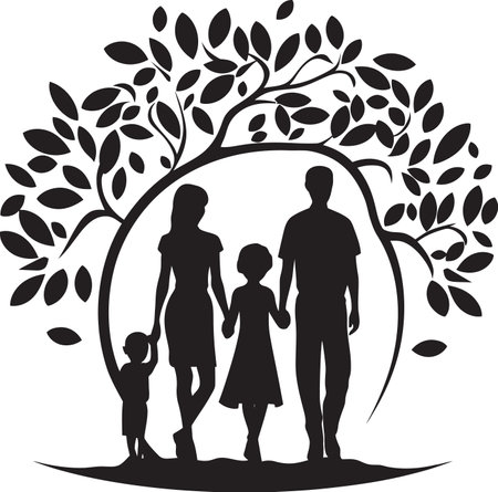 Love and Laughter Vector Icon of Happy Family Element Cheerful Clan Family Design Masterpieceのイラスト素材