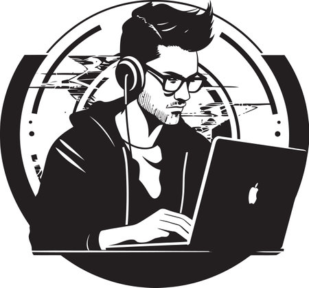 Cyber Maestro Maestro of Cyberspace Data Dynamo Dynamo of Data Insightsのイラスト素材