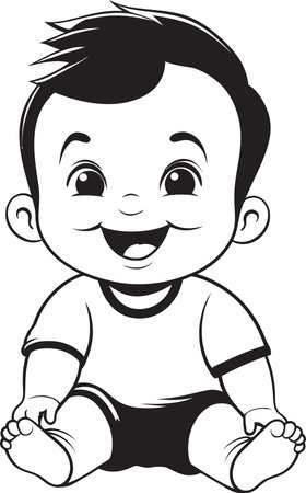 Little Giggle Graphic Baby Symbol Joyful Baby Badge Laughing Vectorのイラスト素材