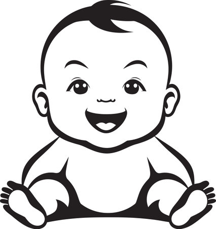 Baby Bliss Badge Laughing Icon Tiny Titters Adorable Laughing Symbolのイラスト素材