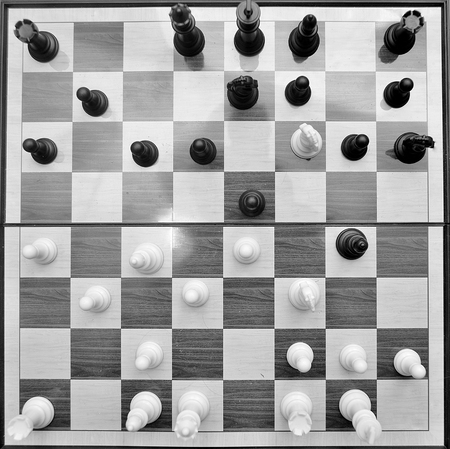 chess set on a board