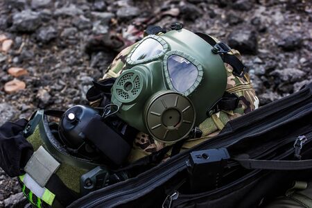 Helmet mask for protection against the virus close-up