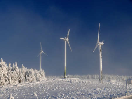 Power station in Winter on the mountain の写真素材