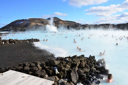 Geothermal bath resort in the south of Iceland Blue Lagoonのeditorial素材
