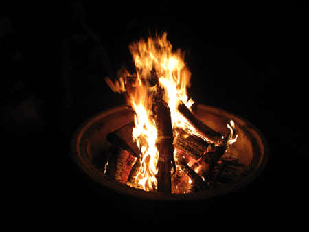 fireplace with burning flames