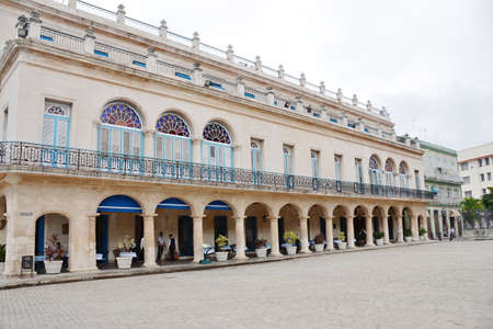 Old Havana plaza Vieja with  old buildingsのeditorial素材
