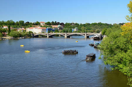 View from Charles Bridge on the Vltava River