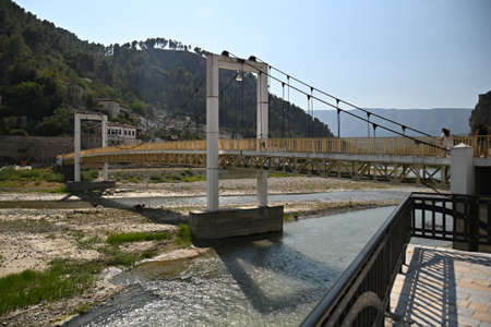 The historic city of Berat - the city of a thousand windows in Albaniaの写真素材
