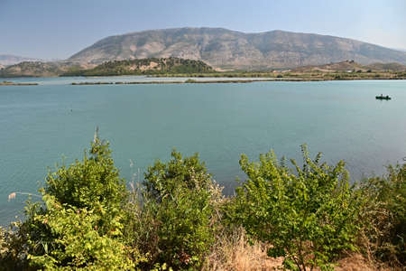 Southern Albanian mountains with blue sky,
Highlands,