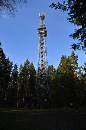 Metal lookout tower Panska Drmoul in Czech republicの写真素材