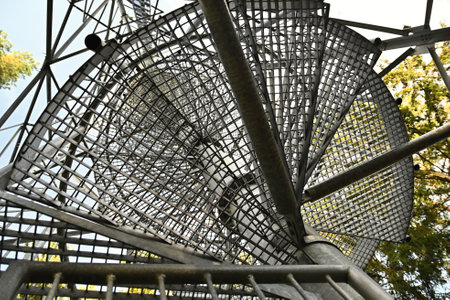 Detail of a steel mast - stairsの写真素材