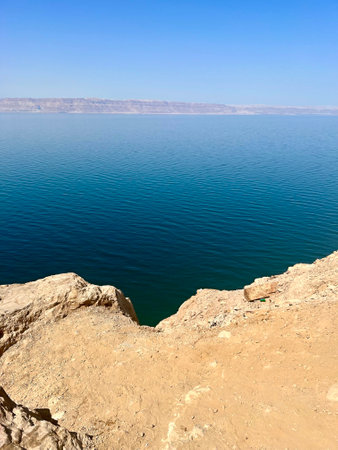 The coast of the Dead Sea in Jordan