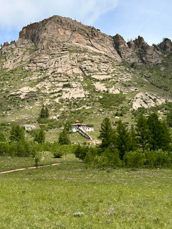 Landscape view in Terelj National Park, Mongolia,の写真素材