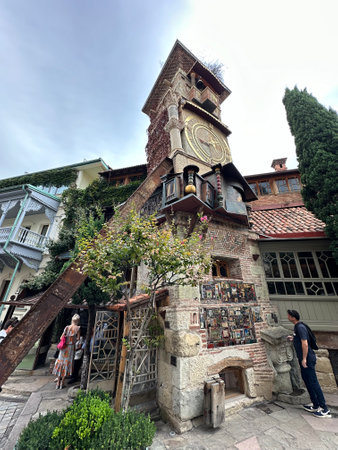 Tourists visit Old Town of Tbilisi. Tbilisi is the capital and largest city of Georgia.の写真素材
