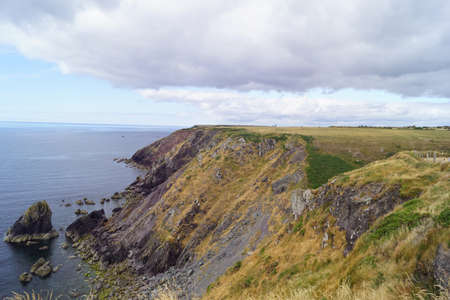 View from the lighthouse to the cliffs of Mine Head.