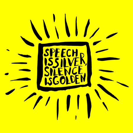 Hand drawn banner with philosophical inspiration on yellow background. Vector illustrationのイラスト素材