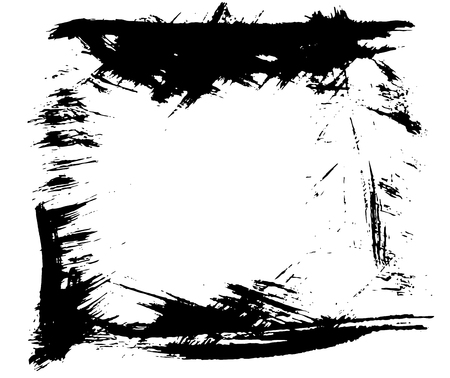 Grunge black and white ink frame. Vector illustrationのイラスト素材