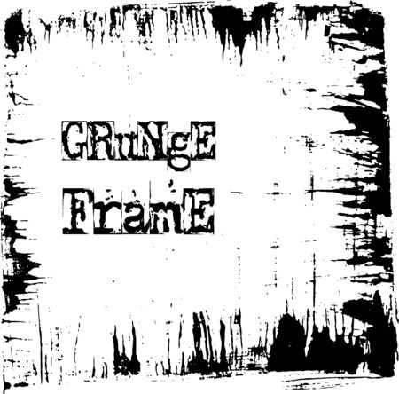 Black and white grunge frame. Vector illustrationのイラスト素材