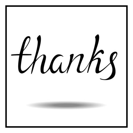 Thank you vector illustration, dark brush pen lettering isolated on white backgroundのイラスト素材