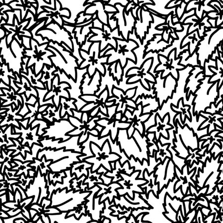 Seamless floral pattern. Vector petal illustration. Black and white patternのイラスト素材