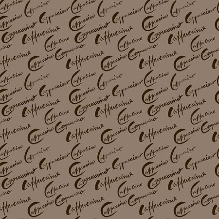 Vector illustration of seamless coffee pattern. Seamless cappuccino patternのイラスト素材