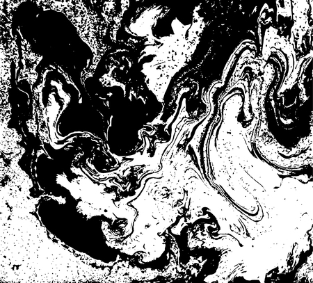 Black and white marbled texture. Grunge vector illustration. Ink marble background. Abstract ebru paper. Liquid pattern.のイラスト素材
