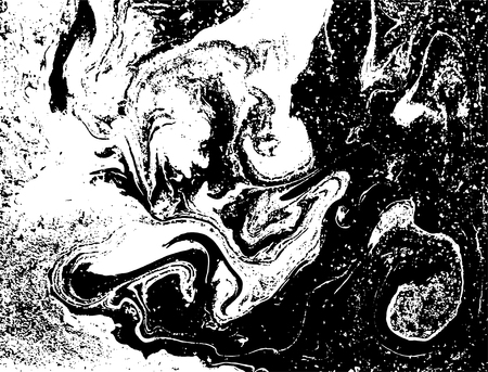Black and white marbled texture. Grunge vector illustration. Ink marble background. Abstract ebru paper. Liquid pattern. EPS10のイラスト素材