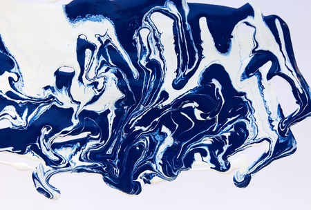 Marbled blue abstract background. Liquid marble pattern.の写真素材