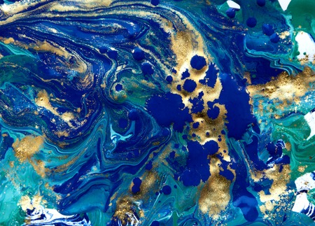Marbled blue abstract background. Liquid marble pattern.の写真素材