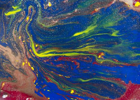 Marbled blue abstract background. Liquid marble pattern.の写真素材