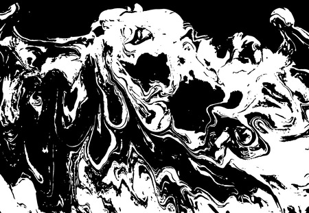 Black and white abstract background. Liquid marble pattern. Monochrome texture.のイラスト素材