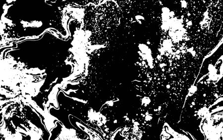Black and white abstract background. Liquid marble pattern. Monochrome texture.のイラスト素材