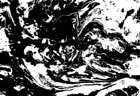 Black and white abstract background. Liquid marble pattern. Monochrome texture.のイラスト素材