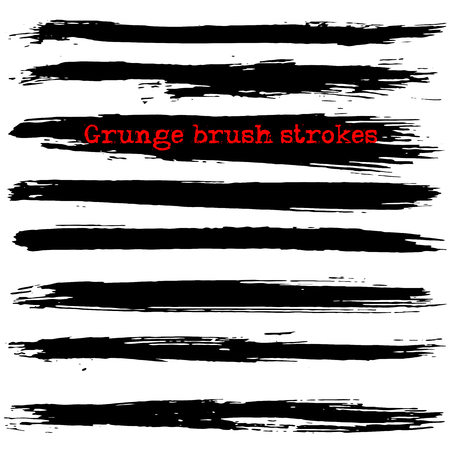 Black ink vector brush strokes. Vector illustration. Grunge textureのイラスト素材