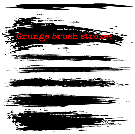 Black ink vector brush strokes. Vector illustration. Grunge textureのイラスト素材
