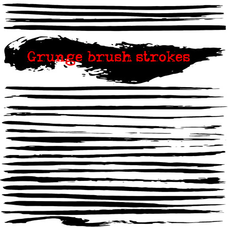 Black ink vector brush strokes. Vector illustration. Grunge textureのイラスト素材