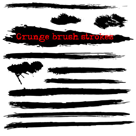 Black ink vector brush strokes. Vector illustration. Grunge textureのイラスト素材