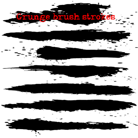 Black ink vector brush strokes. Vector illustration. Grunge textureのイラスト素材