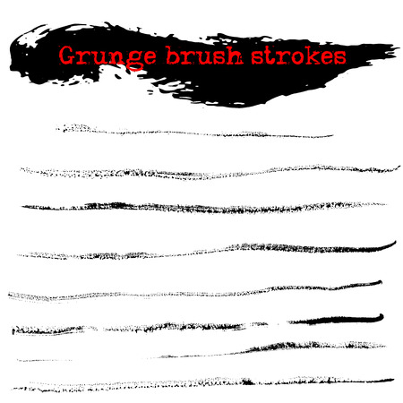 Black ink dry brush strokesのイラスト素材