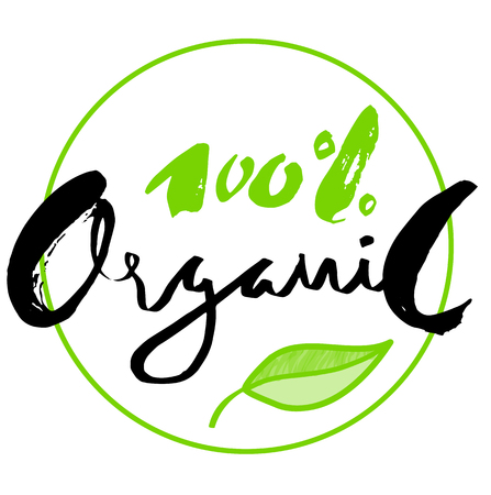 Eco icon with leaf banner natural organic conceptのイラスト素材