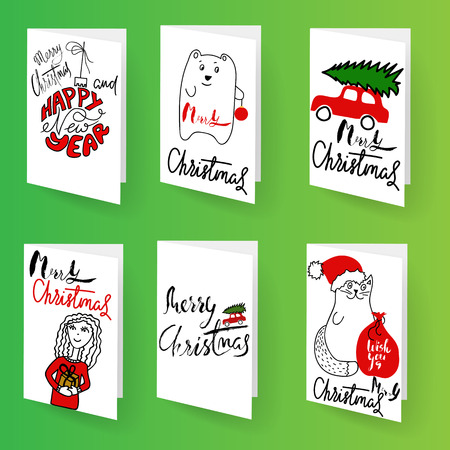 Set of christmas brochures templates. Bright backgrounds.のイラスト素材