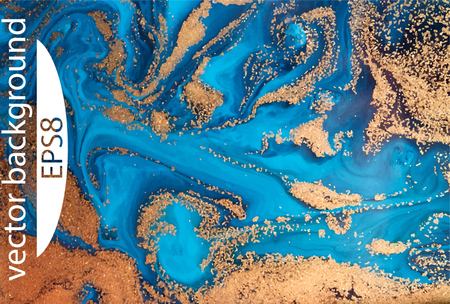 Blue marbling texture. Creative background with abstract oil painted waves, handmade surface. Liquid paint.のイラスト素材