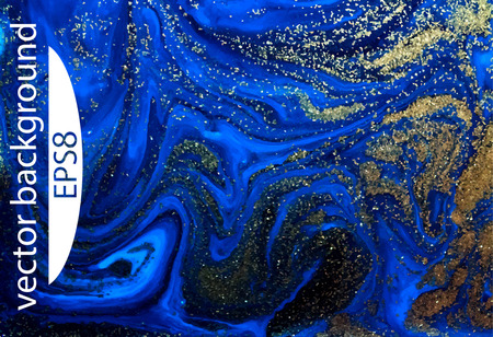 Blue marbling texture. Creative background with abstract oil painted waves, handmade surface. Liquid paint.のイラスト素材